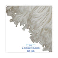 Boardwalk Cut-End Lie-Flat Wet Mop Head, Rayon, 16oz, White, 12/Carton