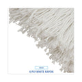 Boardwalk Mop Head, Economical Lie-Flat Head, Rayon Fiber, 32-Oz., White, 12/Carton