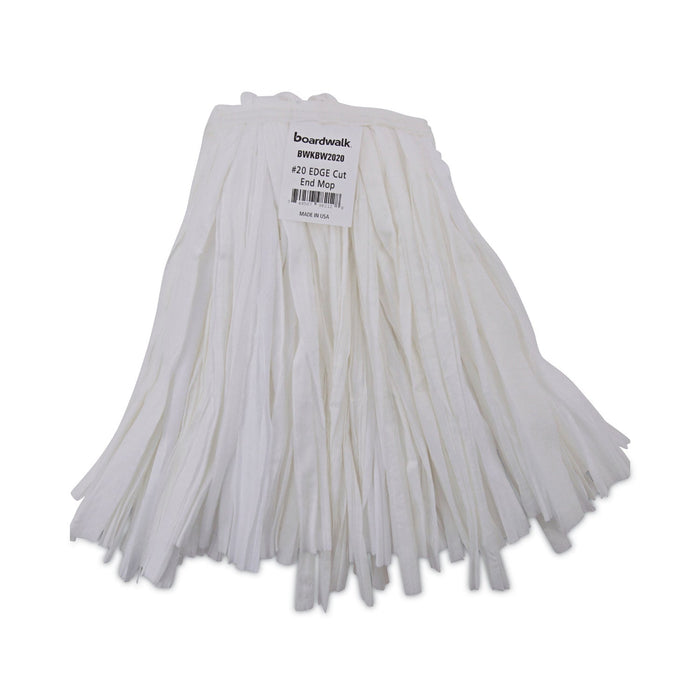 Boardwalk Nonwoven Cut End Edge Mop, Rayon/Polyester, #20, White, 12/Carton