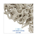Boardwalk Mop Head, Cotton, Cut-End, White, 4-Ply, #16 Band, 12/Carton