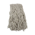 Boardwalk Banded Mop Head, Cotton, Cut-End, White, 16 oz, 12/Carton