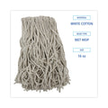 Boardwalk Banded Mop Head, Cotton, Cut-End, White, 16 oz, 12/Carton