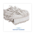 Boardwalk Banded Cotton Mop Heads, 24oz, White, 12/Carton