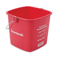 Boardwalk Sanitizing Bucket, 6 qt, Plastic, Red, 8" dia