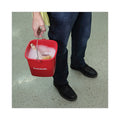 Boardwalk Sanitizing Bucket, 6 qt, Plastic, Red, 8" dia