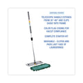 Boardwalk Microfiber Cleaning Kit, 18" Wide Blue/Green Microfiber Head, 35" to 60" Gray Aluminum Handle
