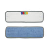 Boardwalk Microfiber Mop Head, Blue, 18 x 5, Split Microfiber, Hook and Loop Back, Dozen