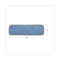 Boardwalk Microfiber Mop Head, Blue, 18 x 5, Split Microfiber, Hook and Loop Back, Dozen