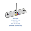 Boardwalk Microfiber Mop Head, Blue, 18 x 5, Split Microfiber, Hook and Loop Back, Dozen