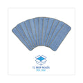 Boardwalk Microfiber Mop Head, Blue, 18 x 5, Split Microfiber, Hook and Loop Back, Dozen