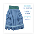 Boardwalk Microfiber Looped-End Wet Mop Heads, Medium, Blue, 12/Carton, 12/Carton