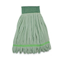Boardwalk Microfiber Looped-End Wet Mop Head, Medium, Green