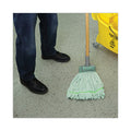 Boardwalk Microfiber Looped-End Wet Mop Heads, Medium, Green, 12/Carton