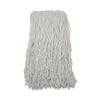 Boardwalk Banded Rayon Cut-End Mop Heads, #24, White, 1.25" Headband, 12/Carton