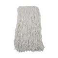 Boardwalk Banded Rayon Cut-End Mop Heads, #24, White, 1.25" Headband, 12/Carton