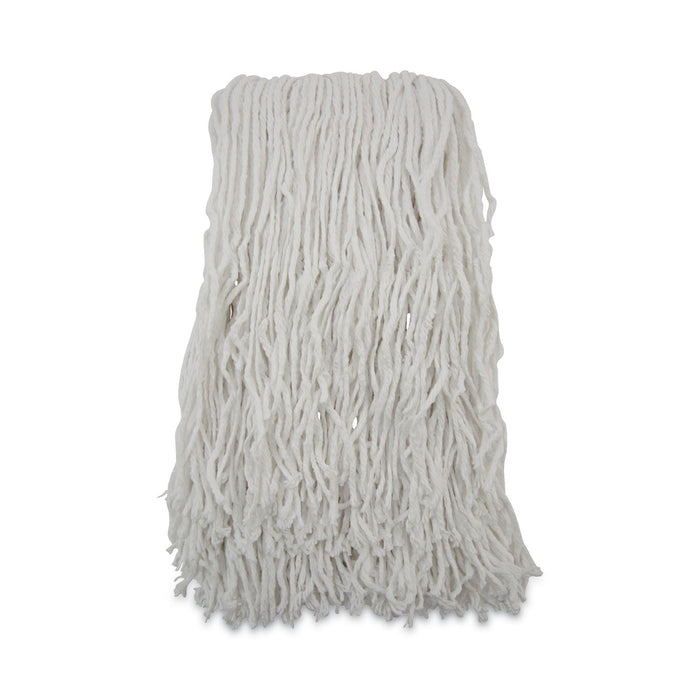 Boardwalk Banded Rayon Cut-End Mop Heads, #24, White, 1.25" Headband, 12/Carton