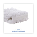 Boardwalk Banded Rayon Cut-End Mop Heads, #24, White, 1.25" Headband, 12/Carton