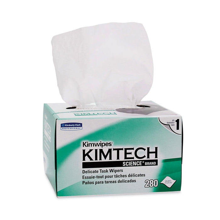 Kimtech Kimwipes, Delicate Task Wipers, 1-Ply, 4.4 x 8.4, 286/Box, 60 Boxes/Carton