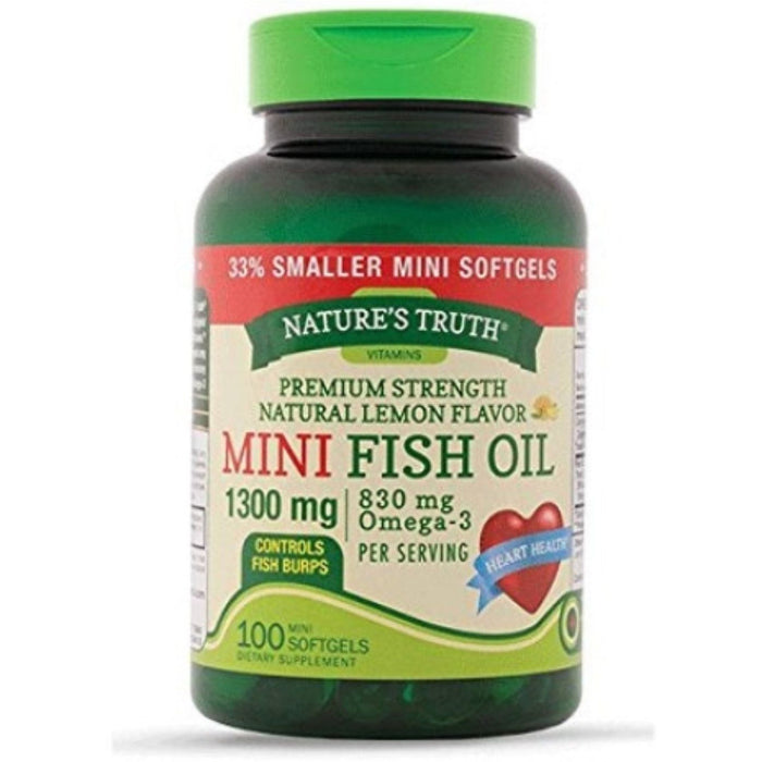 Nature's Truth Mini Fish Oil, Premium Strength, 1340 Mg, Softgels, Natural Lemon Flavor by Pasteur Pharmacy
