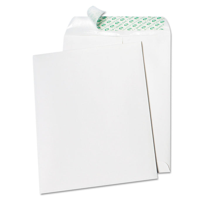 Quality Park Tech-No-Tear Catalog Envelope, Paper Exterior, #10 1/2, Cheese Blade Flap, Self-Adhesive Closure, 9 x 12, White, 100/Box