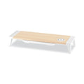 Bostitch Wooden Monitor Stand with Wireless Charging Pad, 9.8" x 26.77" x 4.13", White