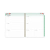 Blue Sky Laurel Weekly/Monthly Planner, Laurel Floral Artwork, 11 x 8.5, Green/Pink/Orange Cover, 12-Month (Jan to Dec): 2023