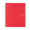 Five Star Wirebound Notebook, 1 Subject, Wide/Legal Rule, Red Cover, 10.5 x 8, 100 Sheets