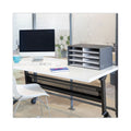 Bankers Box Decorative Sorter, 8 Letter Compartments, 19.5 x 12.38 x 10.25, Black/White Brocade