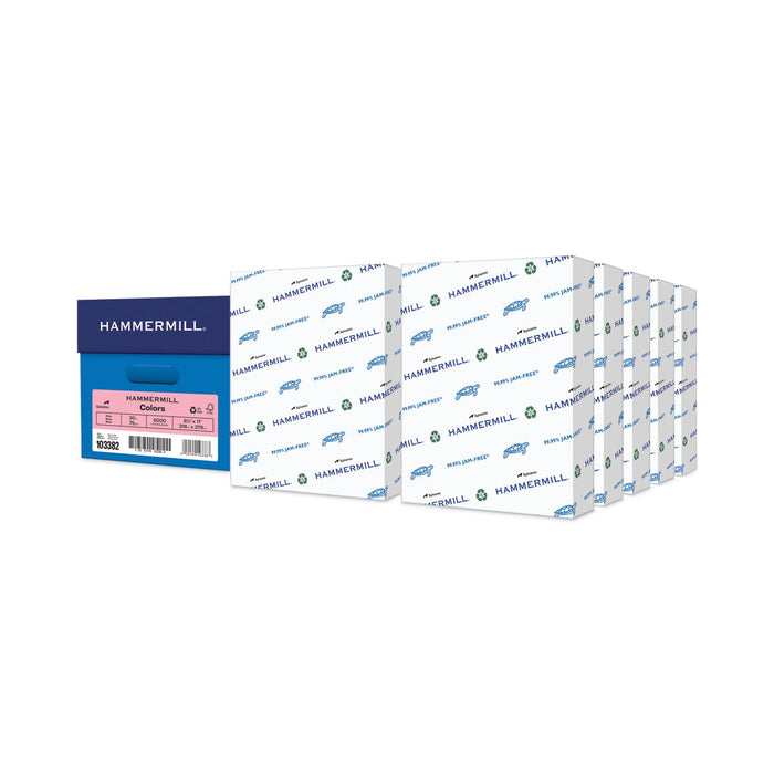 Hammermill Colors Print Paper, 20 lb Bond Weight, 8.5 x 11, Pink, 500 Sheets/Ream, 10 Reams/Carton