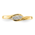14K Yellow Gold Lab Grown Diamond Three Stone Ring by Fine Color Jewels