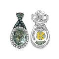 2.55 Carat Genuine Green Amethyst, Green Diamond & White Diamond .925 Sterling Silver Earrings by Bids.com