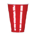 Hefty Easy Grip Disposable Plastic Party Cups, 18 oz, Red, 50/Pack, 8 Packs/Carton