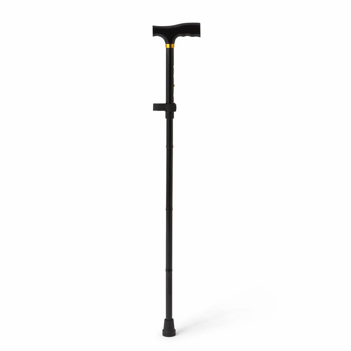 Medline Folding T-Handle Cane, Black by Pasteur Pharmacy