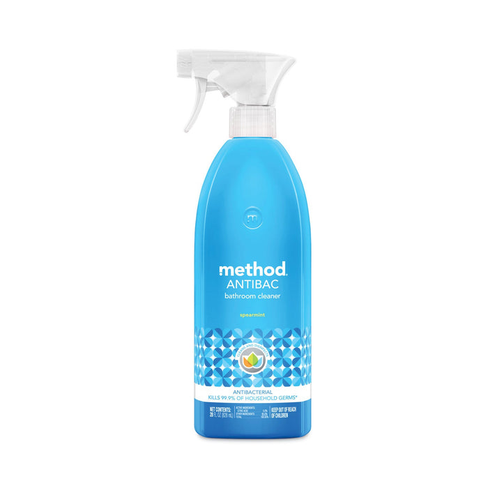 Method Antibacterial Spray, Bathroom, Spearmint, 28 oz Spray Bottle, 8/Carton