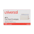 Universal Peel Seal Strip Security Tint Business Envelope, #6 3/4, Square Flap, Self-Adhesive Closure, 3.63 x 6.5, White, 100/Box