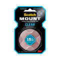 Scotch Permanent Clear Mounting Tape, Holds Up to 15 lbs, 1 x 60, Clear