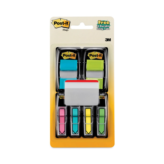Post-it Page Flag Value Pack, Assorted, 96 0.5" Arrow, 100 1" Flags, 12 2" Filing Tabs