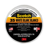 3M Scotch 35 Vinyl Electrical Color Coding Tape, 3" Core, 0.75" x 66 ft, White