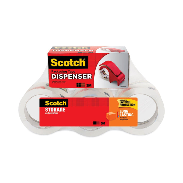 Scotch Storage Tape with DP300 Dispenser, 3" Core, 1.88" x 54.6 yds, Clear, 6/Pack