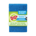 Scotch-Brite Non-Scratch Scour Pads, Size 3 x 6, Blue, 10/Carton