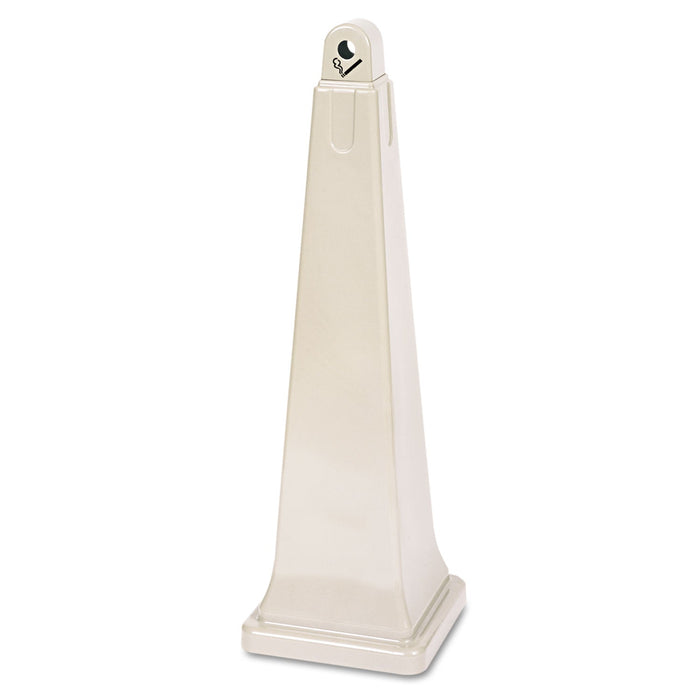 Rubbermaid GroundsKeeper Cigarette Waste Collector, Pyramid, 1 gal, 12.25 x 39.75, Beige