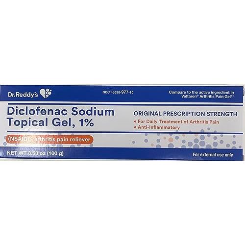 Dr. Reddy's Diclofenac Sodium Tropical Gel, 1%, Arthrithis Pain Reliever (100 Grams) by Pasteur Pharmacy