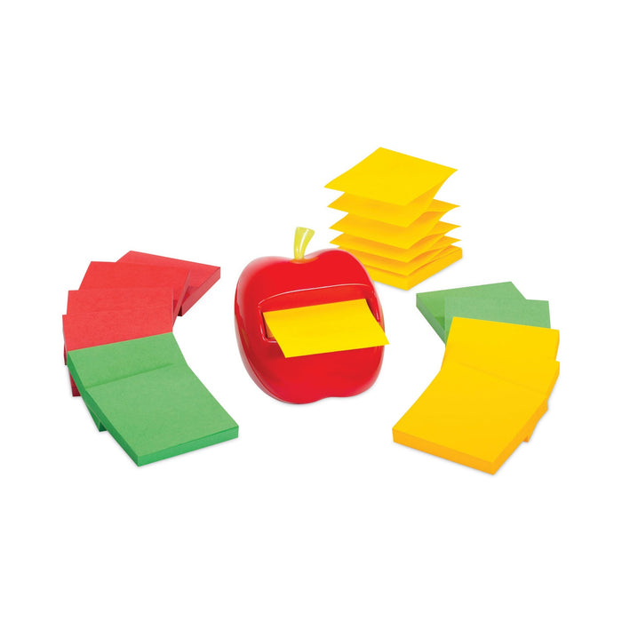 Post-it Apple Notes Dispenser Value Pack, For 3 x 3 Pads, Red/Green, Includes (12) 90-Sheet Marrakesh Pop-Up Pad
