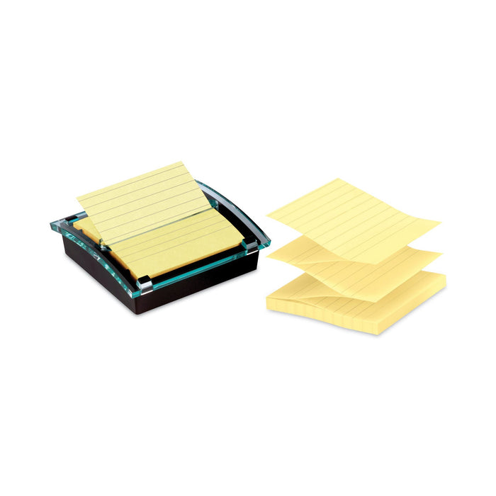 Post-it Pop-up Note Dispenser/Value Pack, For 4 x 4 Pads, Black/Clear, Includes (3) Canary Yellow Super Sticky Pop-up Pad