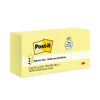 Post-it Original Recycled Pop-up Notes, 3" x 3", Canary Yellow, 100 Sheets/Pad, 12 Pads/Pack