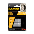 Scotch Outdoor Fasteners, 0.88" x 0.88", Clear, 6/Pack