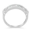.925 Sterling Silver 1/2 Cttw Baguette Cut Diamond Channel Set X-Station Wedding Ring (H-I Color, I1-I2 Clarity) - Size 6-1/2 by Bids.com