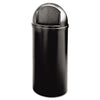 Rubbermaid Marshal Classic Container, Round, Polyethylene, 15 gal, Black