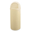 Rubbermaid Marshal Classic Container, Round, Polyethylene, 25 gal, Beige