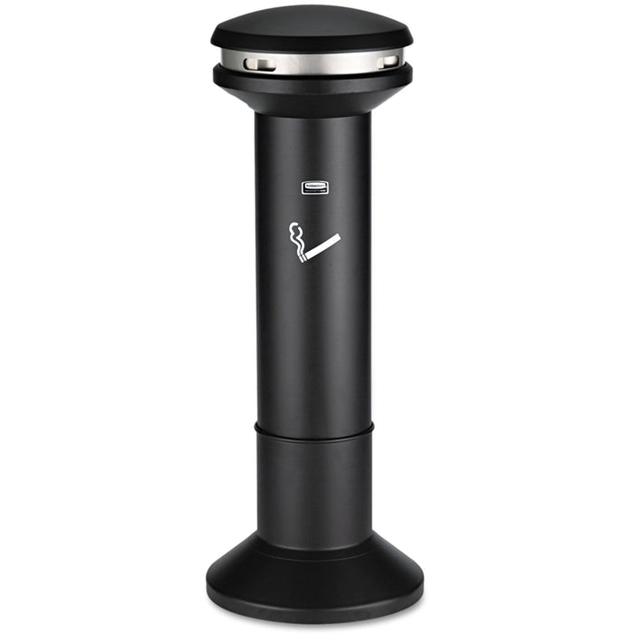 Rubbermaid Infinity Ultra-High Capacity Smoking Receptacle, 6.7 gal, 15.5 dia x 41.5h, Black
